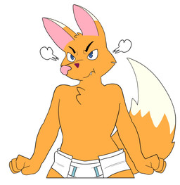 ageplay angry anthro cheek_tuft chest_tuft clothed clothing diaper dipstick_tail facial_tuft fangs front_view fur head_tuft infantilism male male_anthro markings mouth_closed narrowed_eyes orange_body orange_fur orange_tail pink_inner_ear pink_nose roleplay simple_background solo standing tail tail_markings teeth tuft wearing_diaper white_background white_diaper white_tail hardscales canid canine fox mammal half-length_portrait hi_res portrait