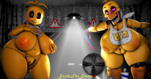 anthro beak beakless bedroom_eyes belly big_breasts big_butt breasts butt duo female looking_at_viewer narrowed_eyes seducing_viewer seductive smile smiling_at_viewer thick_thighs jaide_the_deviant octal_(modeler) sanco_(modeler) five_nights_at_freddy's five_nights_at_freddy's_2 scottgames toy_chica_(fnaf) withered_chica_(fnaf) avian bird chicken galliform phasianid 256:135 3d_(artwork) 4k absurd_res digital_media_(artwork) hi_res multiple_images source_filmmaker_(artwork)