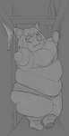 against_surface against_wall belly big_belly big_breasts boots bottomwear breasts chubby_cheeks clothing fat_arms female footwear inside morbidly_obese obese obese_female obese_humanoid overweight overweight_female overweight_humanoid reaching shoes skirt solo standing struggling stuck tight_space under_boob wall_(structure) maniacalfork tsukihime type-moon neco-arc animal_humanoid cat_humanoid felid felid_humanoid feline feline_humanoid humanoid mammal mammal_humanoid 2022 greyscale monochrome sketch