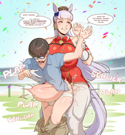 5_fingers abdominal_bulge accessory anal anal_penetration arm_grab bangs big_breasts black_eyewear black_glasses black_text blue_bow blue_clothing blue_shirt blue_topwear blush blush_lines bodily_fluids bottomwear bottomwear_down bow_ribbon bow_tie breasts briefs brown_bottomwear brown_clothing brown_hair brown_hat brown_headwear brown_pants bulge clothed clothed_gynomorph clothed_human clothed_humanoid clothed_male clothed_sex clothing collarbone collared_shirt confetti deep_penetration dialogue eyebrows eyelashes eyewear fingernails fingers genital_fluids gesture glasses gloves gynomorph gynomorph/male gynomorph_humanoid gynomorph_penetrating gynomorph_penetrating_male hair hair_accessory hair_bow hair_ribbon hand_on_chest handwear hat headgear headwear huge_breasts human_on_humanoid human_penetrated humanoid_penetrating humanoid_penetrating_human intersex intersex/male intersex_humanoid intersex_penetrating intersex_penetrating_male interspecies large_penetration larger_gynomorph larger_humanoid larger_intersex leaning leaning_forward long_hair male male_human male_penetrated nails navel nipple_outline outie_navel palms pants pants_down partially_clothed penetration penile penile_penetration penis_in_ass pink_eyes pink_tongue precum profanity public public_sex pupils quads red_bow_tie red_clothing red_shirt red_topwear ribbons sex shirt short_hair short_sleeves size_difference smaller_human smaller_male smaller_penetrated smile speech_bubble stadium standing standing_sex tail talking_to_another talking_to_partner teeth text thick_thighs thrusting tongue tongue_out topwear torn_bottomwear torn_clothing torn_pants two_tone_hat underwear waving white_bottomwear white_briefs white_clothing white_ears white_gloves white_hair white_handwear white_pants white_tail white_text white_underwear yellow_clothing yellow_hat yellow_headwear sulcate cygames uma_musume_pretty_derby gold_ship_(pretty_derby) animal_humanoid equid equid_humanoid equine equine_humanoid horse_humanoid human humanoid mammal mammal_humanoid 2025 english_text hi_res signature