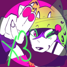 alternative_fashion anthro claws close-up female fisheye_lens gesture hair hand_gesture horn looking_at_viewer multicolored_hair pointing pointing_at_viewer rainbow_hair scene_(fashion) smile solo x3 catjamn xcite_(catjamn) 1:1 2025 bust_portrait portrait