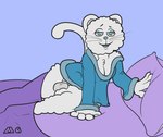 anthro balls bed fluffy furniture genitals gynomorph intersex pillow solo mystery-goop the_needlecraft_coupon_cat felid feline mammal