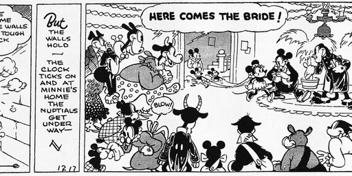 anthro black_tie_(suit) bottomwear clothed clothing dialogue female footwear fur gloves group handwear hat headgear headwear high_heels horn inside male open_mouth pants pushing shoes skirt speech_bubble standing suit tail text walking earl_duvall floyd_gottfredson disney public_domain butch_animal_(flockdog) clarabelle_cow horace_horsecollar kat_nipp marcus_mouse mickey_mouse minnie_mouse mister_slicker mrs._mouse patricia_pig bovid bovine bulldog canid canine canis caprine cattle domestic_cat domestic_dog domestic_pig equid equine felid feline felis goat horse mammal mastiff molosser mouse murid murine mustelid musteline rodent suid suine sus_(pig) true_musteline weasel 1930 20th_century absurd_res ancient_art black_and_white comic dated english_text hi_res long_image monochrome signature wide_image