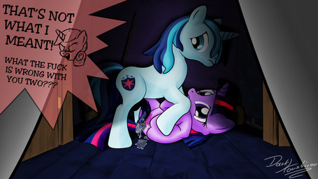 anus balls blue_ears bodily_fluids caught_in_the_act cum cum_in_vagina cum_inside cutie_mark dialogue duo_focus erection female feral fur genital_fluids genitals group hair horn male male/female misunderstanding multicolored_hair penis purple_body purple_ears purple_fur purple_hair quadruped sex tail text two_tone_hair vulva walk-in darkkoushirou friendship_is_magic hasbro my_little_pony mythology shining_armor_(mlp) twilight_sparkle_(mlp) twilight_velvet_(mlp) equid equine mammal mythological_creature mythological_equine unicorn 16:9 comic english_text widescreen brother_(lore) brother_and_sister_(lore) incest_(lore) sibling_(lore) sister_(lore)
