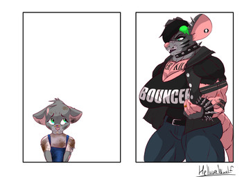 aged_up alternative_fashion anthro big_breasts breasts cigarette female goth jackie_the_ripper_(helluva.w.wolf) missing_tooth muscular muscular_anthro muscular_female piercing scar shaved_fur solo spikes tattoo helluva.w.wolf punk_rock mammal murid murine rat rodent absurd_res hi_res