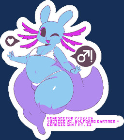 anthro belly big_eyes big_tail bikini blue_body blue_skin bulge clothed clothing crossdressing external_gills feet femboy gender_symbol gills heart_symbol huge_tail long_ears male male_symbol navel purple_eyes purple_gills short_fingers shortstack shortstack_male slightly_chubby small_feet small_hands solo swimwear symbol tail thick_tail thick_thighs two-piece_swimsuit white_bikini white_clothing white_swimwear wide_hips deadsector rain_world videocult rivulet_(rain_world) slugcat alpha_channel low_res