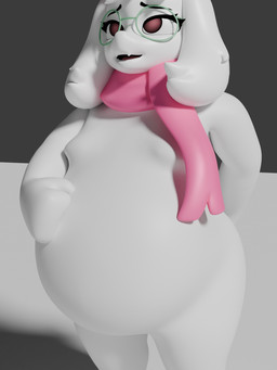 anthro belly belly_expansion belly_inflation big_belly expansion inflation male obese overweight solo weight_gain flix mishuyuu_(modeler) deltarune undertale_(series) ralsei 3:4 3d_(artwork) digital_media_(artwork) hi_res