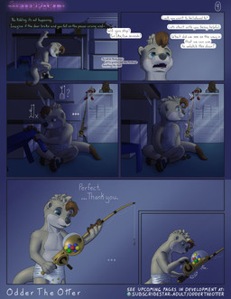 anthro diaper male nursery solo tail text oddertheotter mammal mustelid otter absurd_res comic english_text hi_res