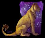 dipstick_tail feral markings multicolored_tail night sitting solo star tail tail_markings fuzzymaro felid lion mammal pantherine alpha_channel digital_media_(artwork) signature