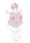 anthro areola_visible_through_clothing belly big_breasts big_nipples bite biting_lip blush breasts clothing curvy_figure erect_nipples eyewear featureless_crotch female glasses hair ineffective_clothing lingerie mature_anthro mature_female mostly_nude navel negligee nipples round_glasses short_hair slightly_chubby slightly_chubby_anthro slightly_chubby_female solo thick_thighs translucent translucent_clothing translucent_lingerie voluptuous wide_hips mind_n9 bear mammal digital_media_(artwork) hi_res monochrome sketch