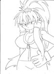 anthro archie_comics big_breasts breasts clothed clothing digital_media_(artwork) echidna female hair huge_breasts julie-su looking_at_viewer mammal monochrome monotreme sega simple_background solo sonic_the_hedgehog_(archie) sonic_the_hedgehog_(comics) sonic_the_hedgehog_(series) superbunnygt