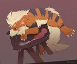 animal_genitalia animal_penis balls big_balls blush bodily_fluids breeding_mount canine_genitalia canine_penis claws cum cumshot drooling ejaculation erection feral finger_claws fluffy fluffy_tail genital_fluids genitals knot knotting male masturbation orgasm penetration penile penile_masturbation penis saliva solo tail toe_claws mintyderg nintendo pokemon canid canine generation_1_pokemon growlithe mammal pokemon_(species) hi_res