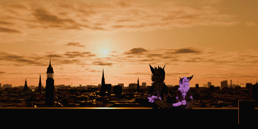 ambiguous_gender anthro church city cityscape duo hamburg_(city) hand_holding male rooftop sitting skyline sunset luminouslux mythology lux_(luminouslux) proxydefoxy dragon mythological_creature mythological_scalie nardoragon scalie 3d_(artwork) absurd_res digital_media_(artwork) hi_res widescreen