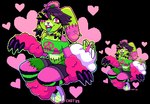 3_fingers anthro bent_legs bottomwear breasts buckteeth claws clothed clothed_anthro clothed_female clothing crop_top female female_anthro finger_claws fingers footwear fully_clothed fully_clothed_anthro fully_clothed_female fur glowstick green_body green_clothing green_crop_top green_footwear green_fur green_shirt green_shoes green_socks green_tongue green_topwear hearts_around_body legwear light long_ears medium_hair midriff multicolored_body multicolored_fur one_eye_closed open_mouth open_smile pattern_clothing pattern_footwear pattern_legwear pattern_socks pink_body pink_eyes pink_fur pupils purple_bottomwear purple_claws purple_clothing purple_nose purple_shorts safety_pin shirt shoes shorts simple_background sitting smile socks solo striped_clothing striped_footwear striped_socks stripes surgical_suture teeth text tongue topwear transparent_background white_pupils chotpot lagomorph leporid mammal rabbit undead zombie 2025 alpha_channel artist_name colored digital_media_(artwork) english_description lighting pixel_(artwork) shaded