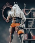 abs alternative_fashion anthro athletic bedsheet_ghost biceps bulge clothed clothing costume detailed_bulge erection erection_under_clothing genital_outline goth halloween_costume holidays male muscular muscular_thighs pecs penis_outline pose posing_for_picture selfie solo rexwolf halloween canid canine canis ghost mammal spirit wolf 3d_(artwork) digital_media_(artwork) hi_res pinup