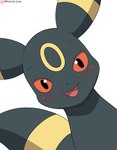 absurd_res ambiguous_gender artist_name black_body blush eeveelution feral generation_2_pokemon head_tilt hi_res looking_at_viewer nintendo patreon patreon_logo pokemon pokemon_(species) red_sclera simple_background smile smiling_at_viewer solo tongue umbreon white_background winick-lim