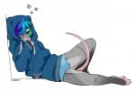 anthro blue_clothing blue_hoodie blue_panties blue_topwear blue_underwear bulge clothed clothing eyes_closed femboy fur grey_body grey_fur hair hoodie lying male multicolored_hair panties pantsless simple_background sleeping solo sweater topwear unconscious underwear zamzi ari_(caudamus) mammal mouse murid murine rodent 2017 digital_media_(artwork)