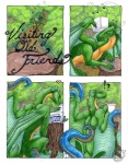 2010 acidapluvia comic countershading dragon eyes_closed feral green_body green_scales membrane_(anatomy) membranous_wings musical_note musical_symbol mythological_creature mythological_scalie mythology nude scales scalie slitherette_(slither) solo surprise symbol tail tentacles wings