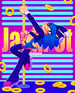 anthro bedroom_eyes blue_body blush clothed clothing colored_nails crossdressing dancing fake_ears fake_rabbit_ears fangs femboy fingernails footwear gold_ring gold_rings green_eyes heart_pasties high_heels legwear male nails narrowed_eyes open_mouth open_smile pasties pink_fingernails pink_nails pole pole_dancing ring seductive shoes smile solo teeth thigh_highs tongue thiritherabbit sega sonic_the_hedgehog_(series) sonic_the_hedgehog eulipotyphlan hedgehog mammal 2023 absurd_res digital_drawing_(artwork) digital_media_(artwork) hi_res