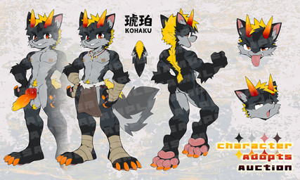 animal_genitalia animal_penis anthro balls bandage bandaged_arm bandaged_foot big_balls big_penis blonde_hair bottomwear brown_bottomwear brown_clothing brown_loincloth canine_genitalia canine_penis clothing fur genitals gradient_penis grey_body grey_fur hair horn knot knotted_penis loincloth male multiple_angles muscular muscular_anthro muscular_male muscular_young nipple_piercing nipples nude_anthro nude_male orange_eyes orange_horn orange_penis pawpads pecs penis piercing pink_pawpads shota smile smiling_at_viewer solo standing tongue tongue_out young young_anthro young_but_hung young_male oouyuki_benten kohaku_(oouyuki_benten) canid canine canis mammal wolf 2025 5:3 hi_res model_sheet