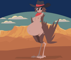 belly big_belly big_breasts bloated breasts brown_body brown_feathers brown_hair canyon claws clothing cowboy_hat desert eyelashes feathers female hair hat headgear headwear huge_belly hyper hyper_belly looking_at_viewer mostly_nude navel nipples overweight overweight_female overweight_humanoid scarf solo toe_claws smuggoblin european_mythology greek_mythology mythology mariposa_(smuggoblin) animal_humanoid avian avian_humanoid harpy harpy_humanoid humanoid mythological_avian mythological_creature 2025 absurd_res digital_drawing_(artwork) digital_media_(artwork) full-length_portrait hi_res portrait