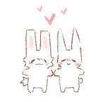 2023 ambiguous_gender anthro blush blush_lines bunonthemoon duo eyes_closed fur heart_symbol low_res nude_anthro nude_male romantic romantic_couple white_body white_fur