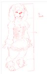 anthro clothing coco_the_parisian_poodle corset digitigrade female lingerie maid_uniform solo text topwear uniform drawfag punipuri canid canine canis domestic_dog mammal poodle english_text sketch