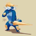 ambiguous_gender anthro anthrofied biped pokemorph simple_background solo safero nintendo pokemon generation_5_pokemon pokemon_(species) samurott 1:1 absurd_res digital_media_(artwork) hi_res