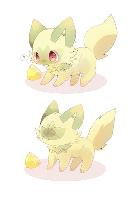 ambiguous_gender before_and_after blush cheek_tuft facial_tuft feral food fruit fur green_body green_ears green_fur green_tail lemon plant question_mark red_eyes simple_background solo standing tail tongue tongue_out tuft white_background yupo_0322 nintendo pokemon thour_(meme) generation_9_pokemon pokemon_(species) sprigatito colored colored_sketch digital_drawing_(artwork) digital_media_(artwork) hi_res meme shaded sketch
