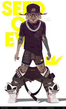 addidas anthro backwards_baseball_cap backwards_hat baseball_cap belt brown_body brown_fur clothed clothing eyewear fishnet_clothing footwear fur genital_markings genitals glasses grey_body grey_fur hat headgear headwear jewelry looking_at_viewer male markings necklace partially_clothed penis pose sagging_pants shoes simple_background slim_anthro sneakers solo standing stare tattoo text topwear typography whiskers white_background kingvermilion bobcat felid feline lynx mammal