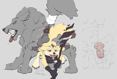 ahegao anal anal_penetration animal_genitalia animal_penis anthro anus balls balls_deep bestiality big_balls big_penis blush bodily_fluids breath canine_genitalia canine_penis clothing cum cum_in_vagina cum_inside dialogue dominant dominant_feral dominant_male drooling ear_piercing ear_ring eye_roll female feral feral_penetrating fingerless_gloves from_behind_position genital_fluids genitals gloves handwear internal knot knot_hanging knotting looking_pleasured male male/female narrowed_eyes orgasm panting penetration penis piercing pump_(sound_effect) raised_tail ring_piercing saliva sex shaking size_difference smile spread_legs spreading staff submissive submissive_anthro submissive_female tail teeth text thick_penis throbbing throbbing_balls throbbing_perineum tight_fit tongue trembling upside_down shugowah blizzard_entertainment warcraft nakana_(nagaslate) canid canine canis fennec_fox fox mammal true_fox vulpera wolf worg english_text hi_res