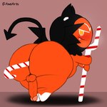 anal anal_masturbation anal_penetration backsack balls bent_over big_butt blush blush_lines butt candy candy_cane candy_cane_in_ass cookie dessert food food_fetish food_in_ass food_insertion food_play genitals holding_object holding_weapon hood horn improvised_sex_toy looking_at_viewer looking_back male masturbation on_ground orange_body penetration penis pitchfork presenting presenting_hindquarters rear_view sharp_teeth solo spade_tail tail teeth thick_thighs tools weapon wings yellow_eyes axoarts cookie_run devil_cookie cookie_(cookie_run) demon food_creature food_humanoid humanoid 1:1 digital_media_(artwork)