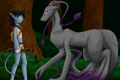abbiegoth absurd_res backpack black_hair blue_body bow_(weapon) claws clothing digitigrade female forest grey_body hair hi_res landstrider male markings multicolored_body multiple_ears mutant mutoid outside pointy_ears ranged_weapon senthyril shorts side_view size_difference terrika_shale tree watermark weapon yellow_eyes
Rating: Safe
Score: 1
User: Indefinity
Date: January 17, 2013 abbiegoth absurd_res backpack black_hair blue_body bow_(weapon) claws clothing digitigrade female forest grey_body hair hi_res landstrider male markings multicolored_body multiple_ears mutant mutoid outside pointy_ears ranged_weapon senthyril shorts side_view size_difference terrika_shale tree watermark weapon yellow_eyes
Rating: Safe
Score: 1
User: Indefinity
Date: January 17, 2013