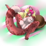 anthro big_breasts black_nose blonde_hair breasts cherry chest_tuft countershading dairy_products dessert female food food_fetish food_play fruit fur genitals hair ice_cream leopard_spots long_hair looking_at_viewer nipples nude pink_hair plant purple_eyes pussy slightly_chubby solo spots tail tuft whipped_cream heartz felid leopard mammal pantherine 1:1 2010 hi_res