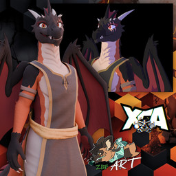 anthro black_body black_scales claws eye_scar facial_scar full_foot_pawpads horn male orange_body orange_eyes orange_scales padded_palms red_body red_scales scales scar vtuber_model wings xca zgf_art mythology vtuber ra'zim dragon mythological_creature mythological_scalie scaled_dragon scalie 1:1 2026 3d_(artwork) 3d_model_showcase digital_media_(artwork) model_sheet