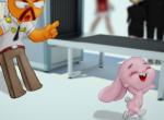 airport airport_security anthro female fur group nude pink_body pink_fur running security streaking young young_anthro mousetache cartoon_network the_amazing_world_of_gumball anais_watterson lagomorph leporid mammal rabbit 2017