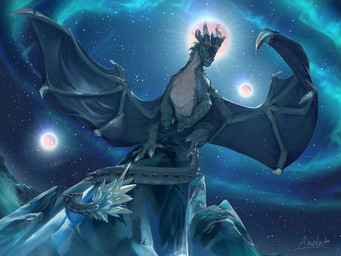 aurora_(phenomenon) black_body black_scales claws detailed_background eyewear eyewear_on_head feral finger_claws goggles goggles_on_head horn long_neck low-angle_view mace_tail male male_feral membrane_(anatomy) membranous_wings moon night outside scales sky snout solo star starry_sky tail toe_claws weapon_tail wing_claws wings ametat42 mythology wings_of_fire fatehunter dragon mythological_creature mythological_scalie nightwing_(wof) scalie hi_res shaded signature