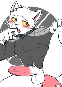 anal anthro aroused_face blush bodily_fluids breath chinese clothed clothing drooling enjoying genitals gesture half_naked male male/male panting pantsless penis prince royalty saliva secretly_loves_it shy slutty_face suggestive suggestive_gesture sweat tongue tongue_out saku1saya white_cat_legend li_bing_(white_cat_legend) domestic_cat felid feline felis mammal absurd_res hi_res