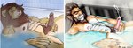 anthro bath bathing bathroom bathtub bodily_fluids cum ejaculation erection facial_hair genital_fluids hot_tub male masturbation muscular muscular_anthro muscular_male nipples orgasm penile penile_masturbation solo water wet clownboy1 felid lion mammal pantherine werecreature werefelid werelion werepantherine redraw