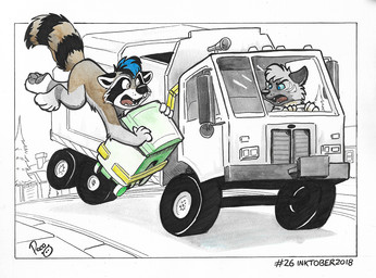 angry anthro black_hair black_nose black_stripes black_tail blue_eyes blue_hair brown_body brown_fur brown_tail duo facial_markings fangs fur glistening glistening_eyes grey_body grey_fur hair head_markings logo male male_anthro markings multicolored_hair nude open_mouth striped_markings striped_tail stripes tail tail_markings teeth two_tone_hair white_body white_fur pandapaco canid canine mammal procyonid raccoon 2018 artist_logo dated signature