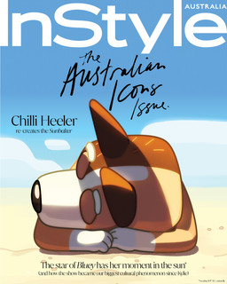 anthro beach brown_body brown_fur cloud day eyes_closed female fur lying on_front sand solo sunbathing tan_body tan_fur text white_body white_fur costa_daniel_kassab bluey_(series) chilli_heeler australian_cattle_dog canid canine canis cattledog domestic_dog herding_dog mammal pastoral_dog absurd_res cover english_text hi_res magazine_cover