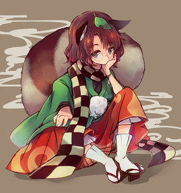 arm_support asian_clothing bottomwear brown_eyes brown_hair checkered checkered_clothing checkered_scarf clothed clothing east_asian_clothing eyewear female footwear geta glasses hair hakama haori humanoid_pointy_ears japanese_clothing leaf leaning_on_elbow legwear long_sleeves markings pattern_clothing pattern_scarf pince-nez pointy_ears red_bottomwear red_clothing red_hakama ring_(marking) ringed_tail sandals scarf shoes sitting skirt socks socks_with_sandals solo striped_markings striped_tail stripes tabi_socks tail tail_markings wide_sleeves sen1986 touhou mamizou_futatsuiwa animal_humanoid canid canid_humanoid canine canine_humanoid humanoid mammal mammal_humanoid raccoon_dog tanuki tanuki_humanoid
