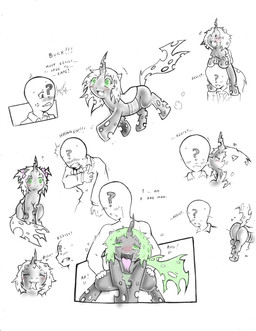 accessory bestiality blood blush bodily_fluids bow_(feature) bow_accessory bow_ribbon butt duo fangs female female_on_human feral forked_tongue green_eyes green_hair hair hair_accessory hair_bow hair_ribbon heart_symbol horn human_on_feral interspecies male male/female male_on_feral quadruped ribbons sex tail teeth text tongue tongue_out young young_feral cold-blooded-twilight friendship_is_magic hasbro my_little_pony anon queen_chrysalis_(mlp) arthropod changeling_(mlp) equid human mammal comic english_text hi_res monochrome