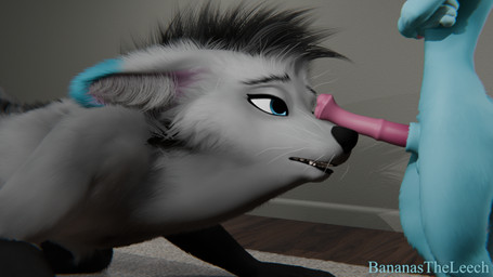 all_fours animal_genitalia animal_penis anthro balls blue_body blue_ear_tips blue_fur body_worship crossed_arms dipstick_ears dipstick_tail dominant dominant_intersex duo ear_markings equine_genitalia equine_penis flared_penis fur genital_worship genitals gloves_(marking) gynomorph intersex intersex/intersex larger_sub leg_markings looking_at_another looking_pleasured maleherm markings multicolored_ears open_mouth penile penis penis_on_face penis_worship pink_penis size_difference socks_(marking) submissive sumbissive_male tail tail_markings bananastheleech maxnoward_(modeler) ruaidri_(modeler) gin_trio kraft_trio canid canine felid feline mammal maned_wolf 16:9 3d_(artwork) digital_media_(artwork) hi_res widescreen