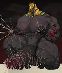 anthro armor balls big_balls big_muscles big_pecs big_penis blush bodily_fluids cum erection genital_fluids genitals huge_balls huge_penis lactating male male_lactation muscular muscular_male nipple_grab nipples pecs penis solo sweat vein veiny_penis jj_wang00 league_of_legends riot_games tencent nasus_(lol) anubian_jackal canid canine canis jackal mammal hi_res