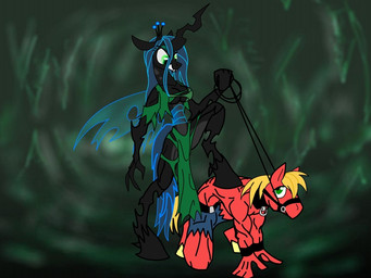 anthro anthrofied bdsm breasts clothing dark dominant dominant_female duo female forced horn insect_wings leash leash_pull queen royalty torn_clothing translucent translucent_wings wings setmann123 friendship_is_magic hasbro my_little_pony big_macintosh_(mlp) queen_chrysalis_(mlp) arthropod changeling_(mlp) earth_pony equid equine horse mammal pony 4:3 digital_media_(artwork)