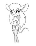 anthro blush breasts clothed clothing covering covering_one_breast covering_self female garter_belt garter_straps legwear looking_up nipples panties solo stockings topless underwear itsjustflesh chip_'n_dale_rescue_rangers disney gadget_hackwrench mammal mouse murid murine rodent 2016 sketch