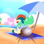 ambiguous_gender beach beach_umbrella butt clothing diaper feces feral heart_symbol open_mouth parasol scatplay seaside soiled_diaper soiling solo unclean_diaper used_diaper sir-dancalot nintendo pokemon equid generation_5_pokemon keldeo keldeo_(ordinary_form) legendary_pokemon mammal pokemon_(species) shiny_pokemon 1:1 absurd_res digital_media_(artwork) hi_res