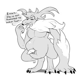 abdominal_bulge anthro belly big_belly bodily_fluids male male_pred navel_vore pecs sweat tail text vore darkcresentskymin bloodborne fromsoftware sony_corporation sony_interactive_entertainment cleric_beast_(bloodborne) mammal monster english_text monochrome