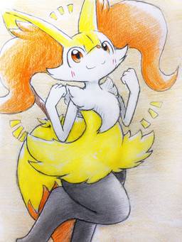 :3 ambiguous_anthro ambiguous_gender anthro big_tail biped blush blush_lines closed_smile digitigrade dipstick_tail flat_chested front_view looking_at_viewer markings mouth_closed on_one_leg simple_background smile snout solo standing tail tail_markings three-quarter_view eiroru nintendo pokemon braixen canid generation_6_pokemon mammal pokemon_(species) 2019 3:4 colored_pencil_(artwork) colored_sketch graphite_(artwork) hi_res japanese_description portrait sketch three-quarter_portrait traditional_media_(artwork) translated_description